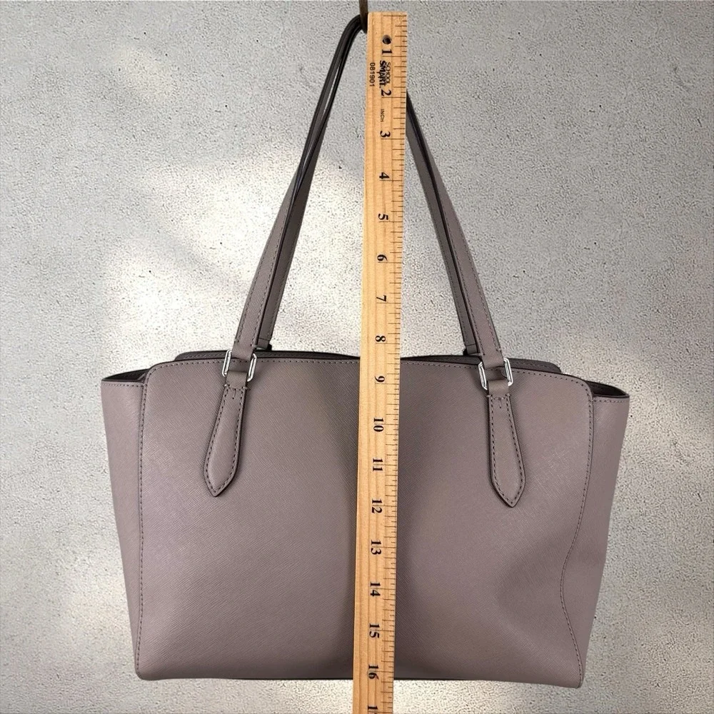 Tory Burch Emerson Small Top Zip Tote Bag French Gray Taupe